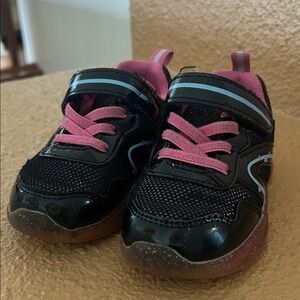 Kids Black and Pink Sneakers